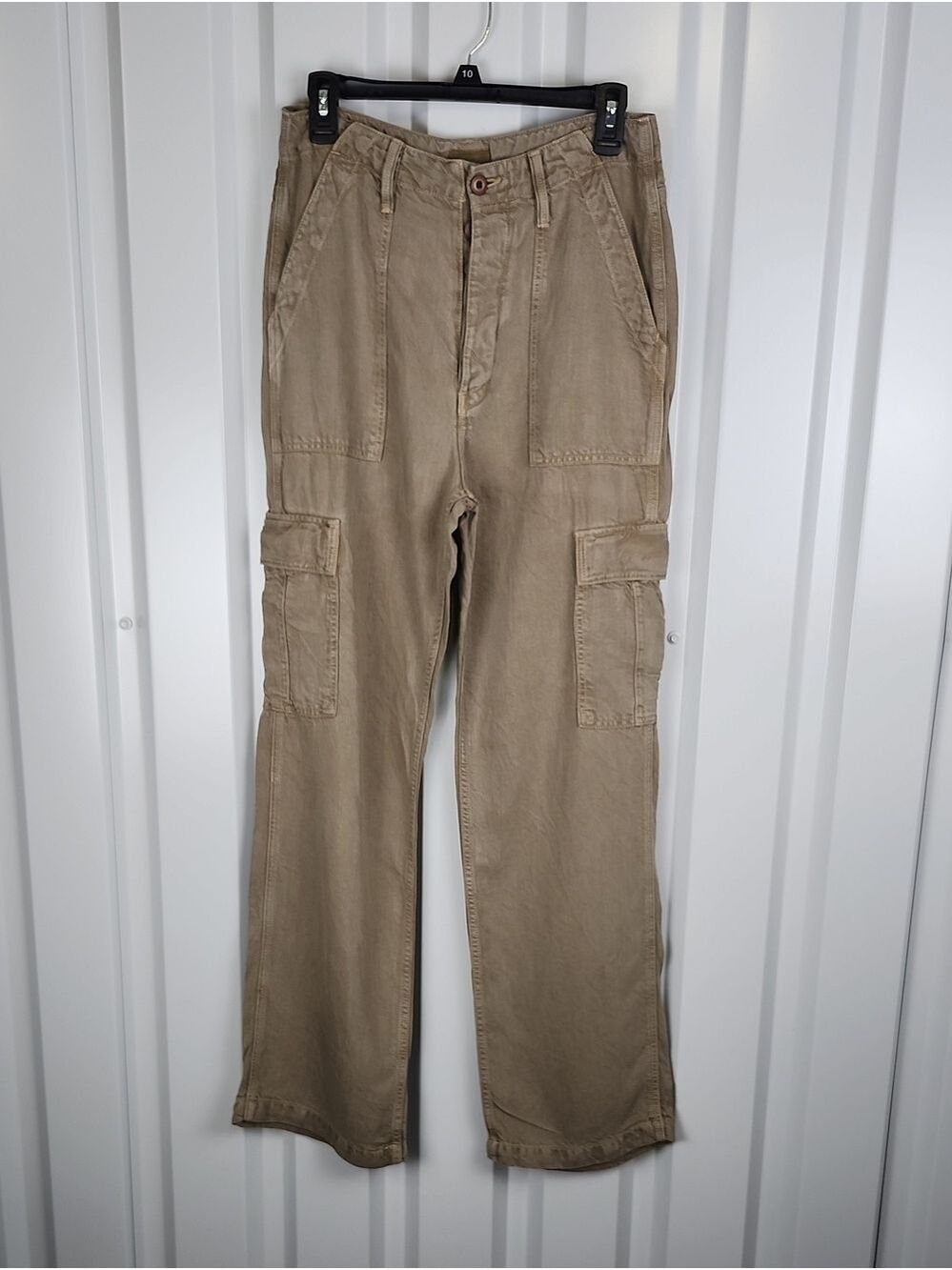 Mother The Private Cargo Sneak Pants Gothic Olive Utility Pocket Sz 28 Earthy